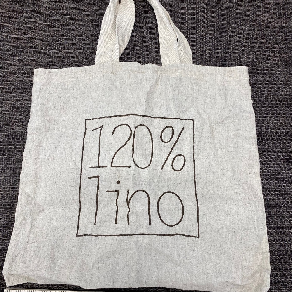 120 Percent Lino Tote Shopping Bag reusable Linen Grocery Bag